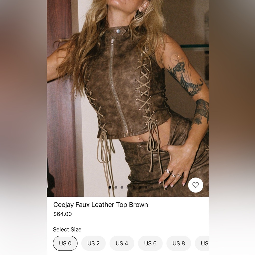 Princess Polly Ceejay Faux Leather Top